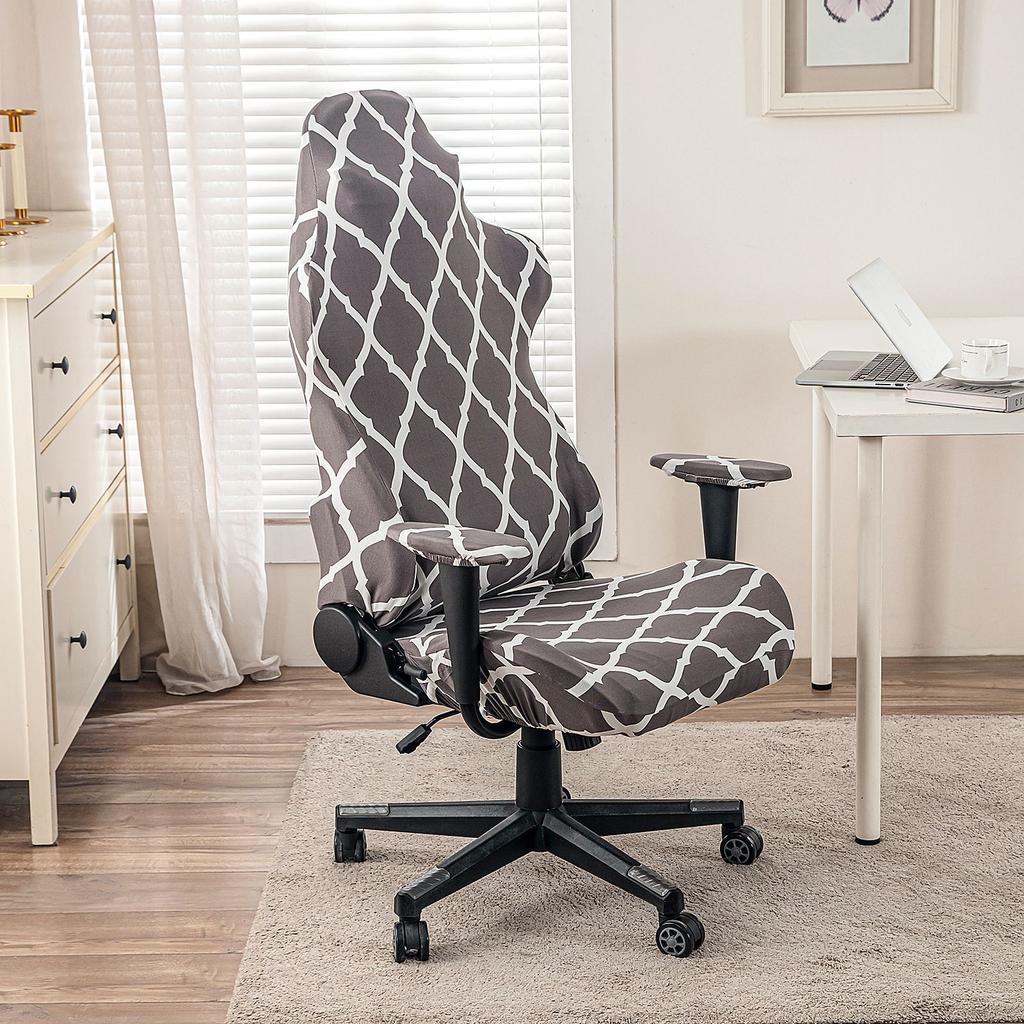 Game Chair Cover 4-Piece Stretchable Armrest Cover Chair Back Cover Chair Seat Cover Computer Video Game Office Chair Cover