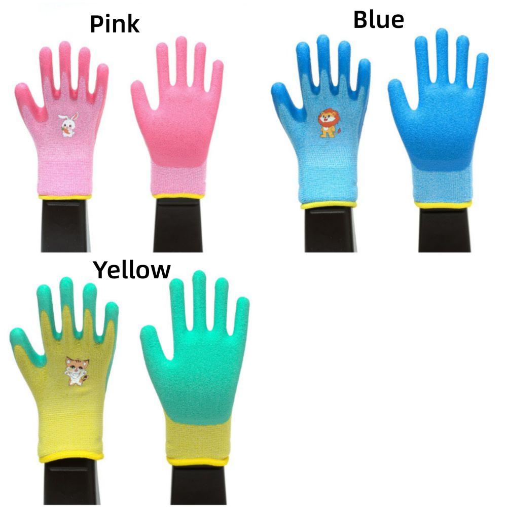 Cartoon Animal Kids Work Gloves Multi-purpose Latex Coated Gloves Durable Gardening Glove  Unisex
