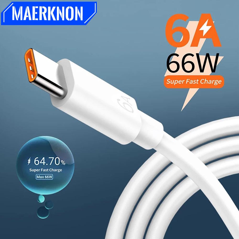66W USB C Cable 6A Super Fast Charging Data Cord Phone Charger Type C Cable For Huawei Mate 40 50 Xiaomi 14 USB C Charger Cable