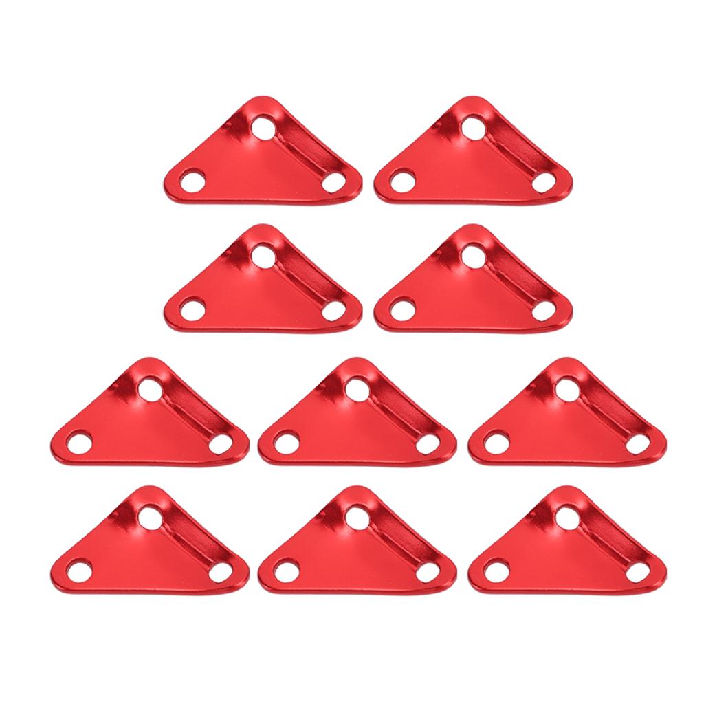 10pcs Triangle Tent Rope Fastener Aluminium Alloy Ultralight Strong Paracord Tensioners Rope Adjuster for Camping Red