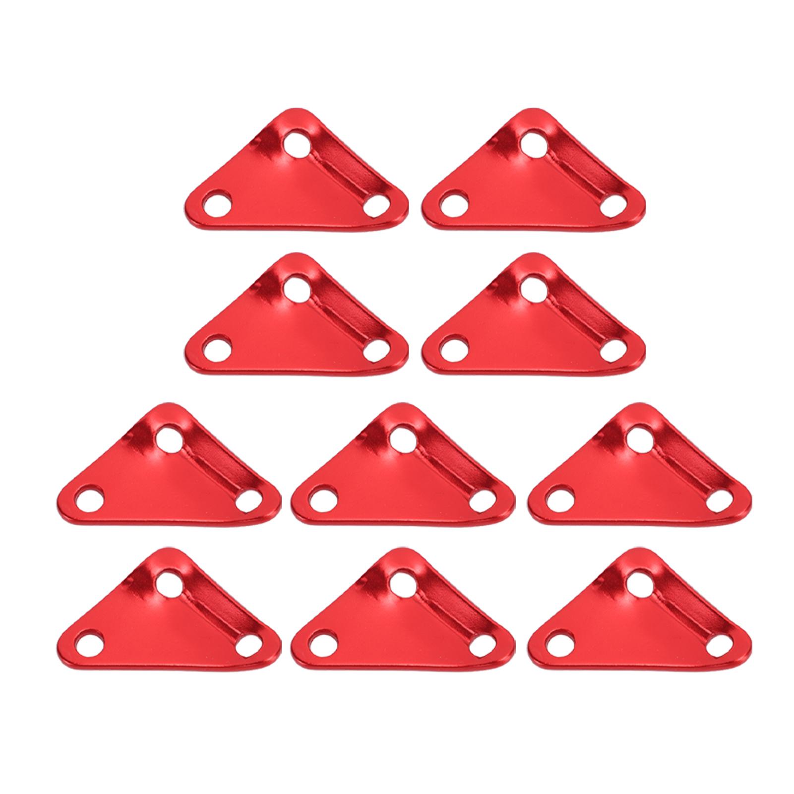 Igeteck Red 10Pcs Triangle Tent Rope Fastener Aluminium Alloy Ultralight Strong Paracord Tensioners Rope Adjuster For Camping