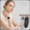 Compatible with Apple Watch: Laser Engraved Two-Color Floral Butterfly Silicone Strap with 3D Design