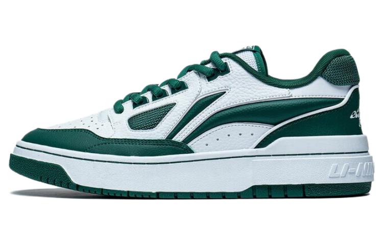 Li Ning Rookie 2 Удобные Нескользящие Износостойкие Низкие Скейтбордические Кроссовки Мужские Бело-Зеленые ABCT039-3 41