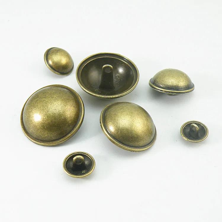 10pcs/lot 15-28mm Vintage Silver Bronze Thin-edged Bald Mushroom Metal Button Fashion Button Suit Coat Button