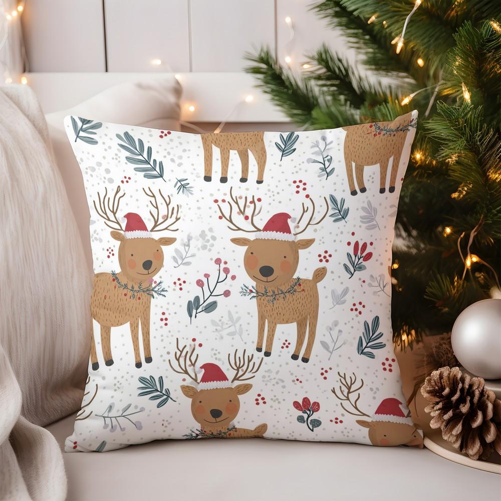 Home Decor Christmas Patterns Santa & Holiday Decor Pillow Pattern Cushion Cover Suitable for Sofa Bedroom Car Pillow Cover