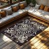 Elegant Persian Area Rug Vintage Oriental Carpet Non-Slip Floor Mat Home Decor Bohemian Style Living Room Bedroom Washable Durab