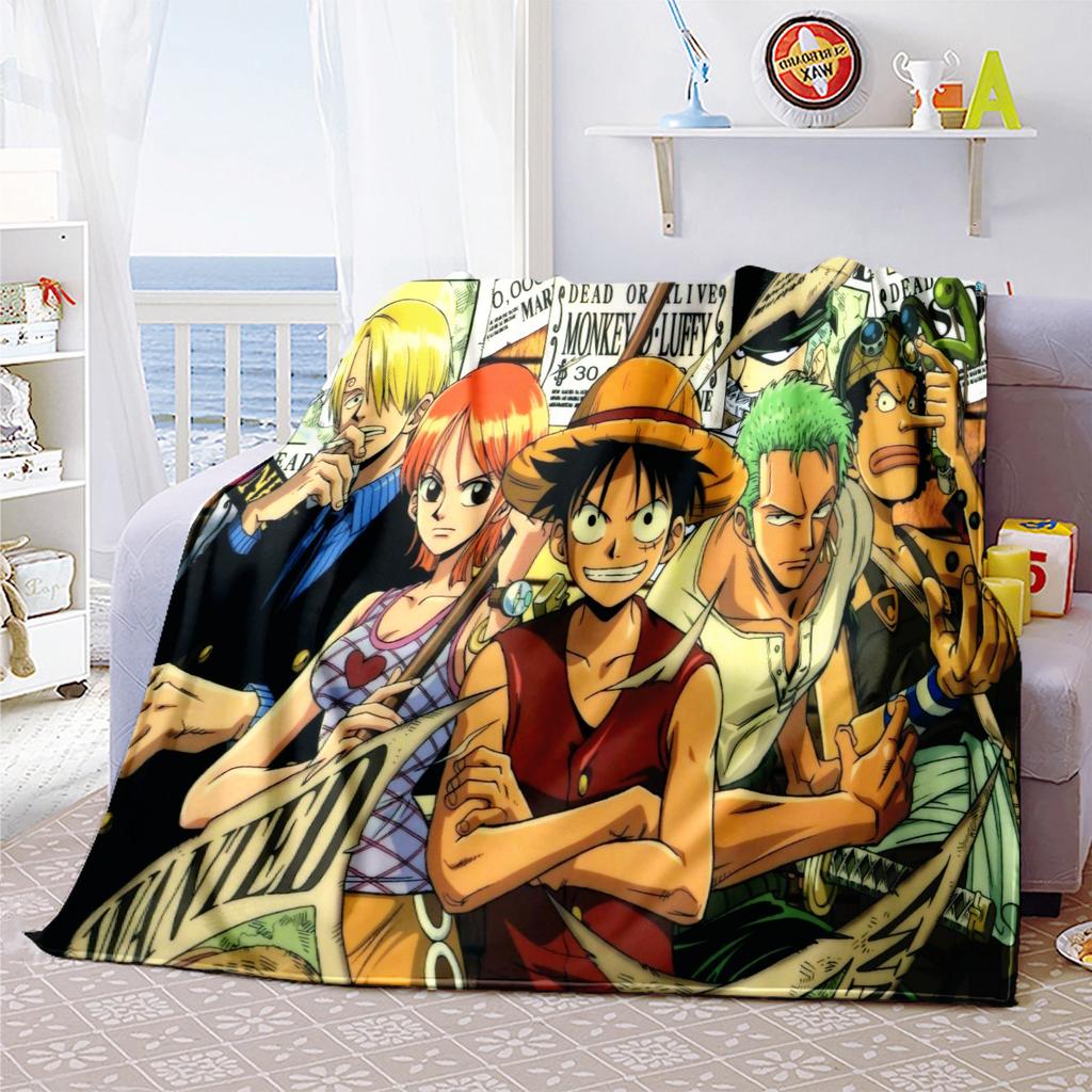 Starring the classic Japanese cartoon ONE PIECE Monkey D. Luffy blanket soft home furnishing nap decoration four seasons warm Sherpa blanket U10