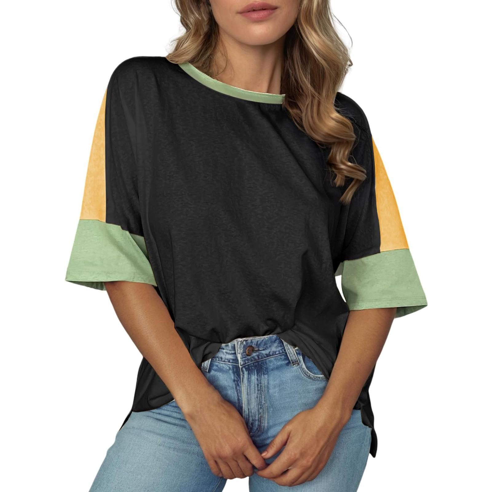 

Женские повседневные свободные рубашки модные топы футболки футболки S белый