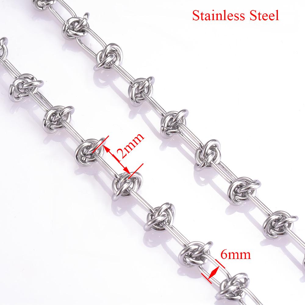 1Pc Stainless Steel Tie Knot Wire Chain Necklaces For Women Men Hip Hop Exaggerated Choker Necklace Chain Fashion Jewelry