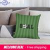 1Pc Sports Football Soccer Pillow Cover, Polyester 2D Double Sided Print Cushion Case, Green Striped "Goal" Throw Pillowcase, Gr