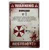 Pc Warning Sign Resident Evil Movie Metal Wall Sign Decor Poster Tin Sign  Xcm Plate