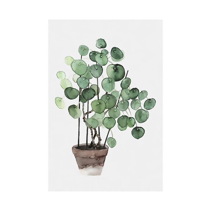 WCIC Новая акварель Свежий зеленый растительный лист Декоративное украшение на стену дома Подвесная картина 21*30cm