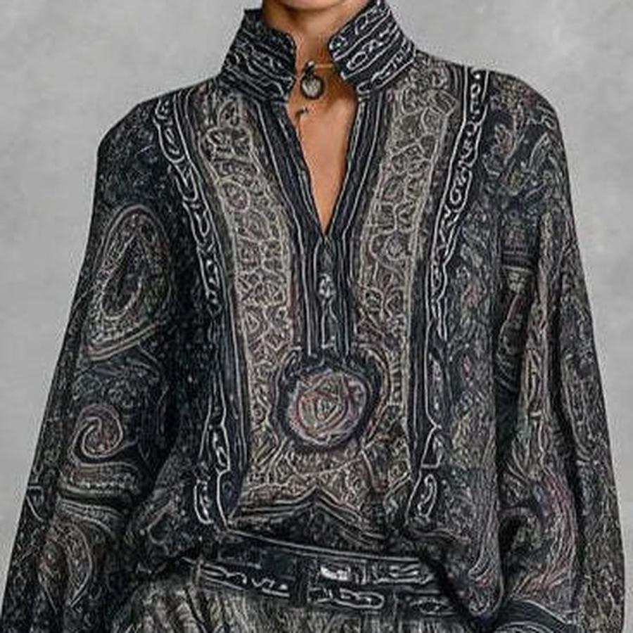Spring Autumn New Fashion Paisley Floral Pattern Luxury Vintage Style Set