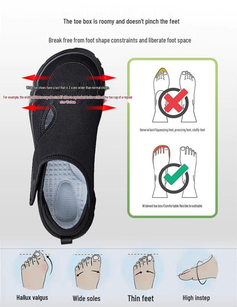 Elderly Lightweight Velcro Summer Mesh Shoes for Walking and Rehabilitation