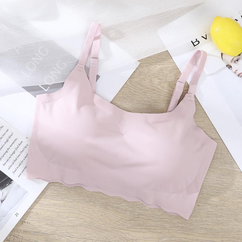 Sutien Camișol Mărimi Mari Fără Cusături de Generația a Doua din Mătase de Gheață cu Design Frumos la Spate.