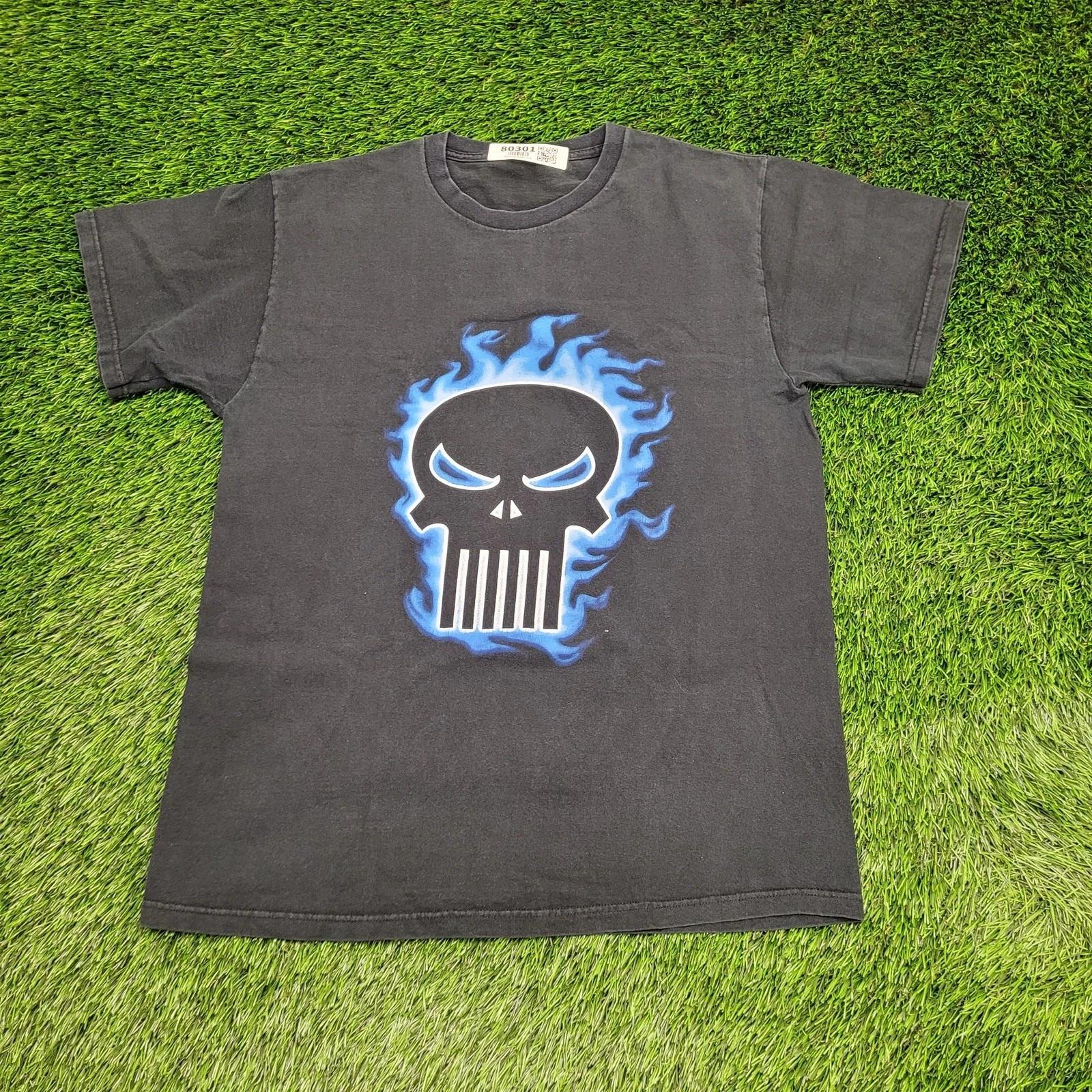 Flaming Skull Shirt Medium 21x27 Black L