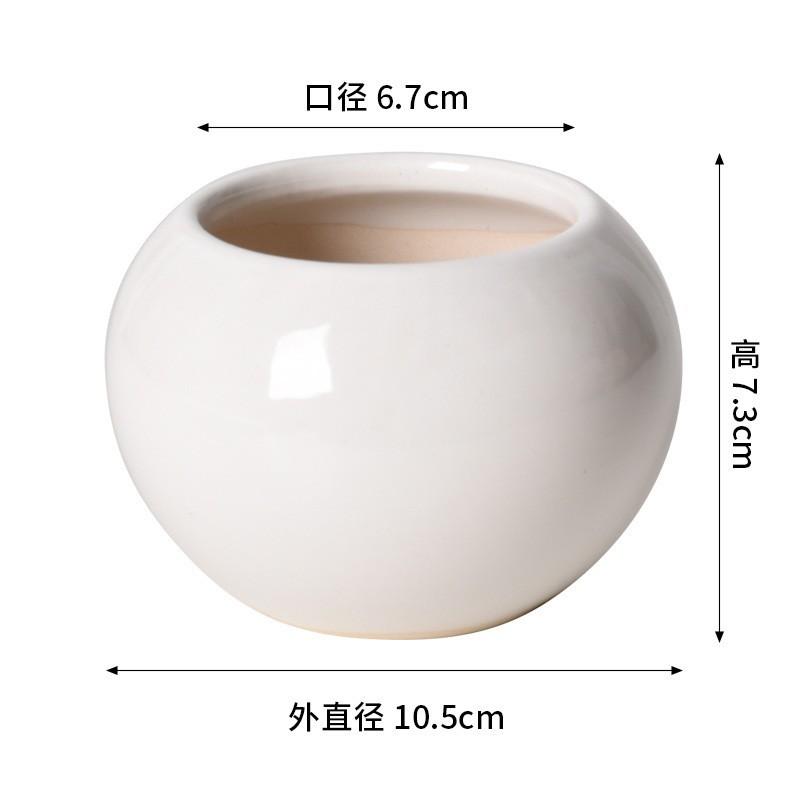 Simple Succulent Flower Pot Plant Potted Mini Round Ceramic Pot Home Decoration Green Plant Small Flower Pot