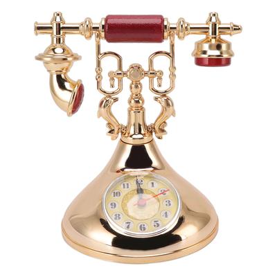 Reloj despertador con teléfono vintage, único, elegante, preciso, para mesita de noche, decoración para el hogar y la cafetería.