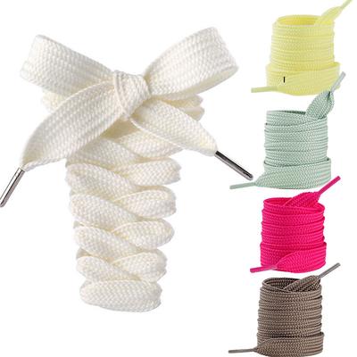 1Pair 2CM Wide Double Layered Thicken Shoelaces Sports Rope Non Elastic Leisure Men Women Sneaker Lacet Shoelaces Accessories