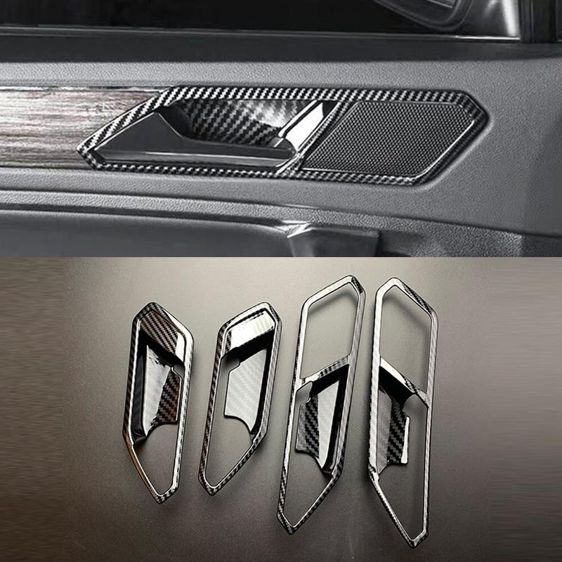 For Seat Tarraco 2018 2019 2020 Car Headlamps Adjustment Switch Cover Trim ABS Carbon fiber Sticker Styling Interior Accessories