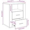 Nightstand Black Oak Effect 35 x 50 x 60 cm Engineered Wood
