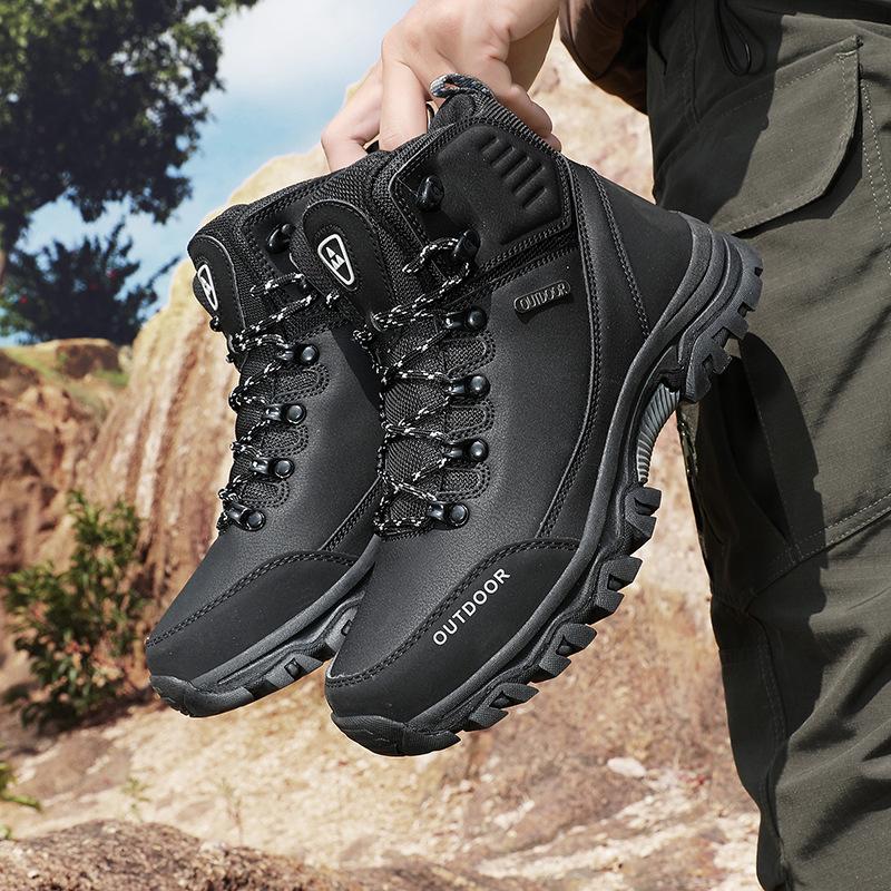 Men's Hiking Boots Waterproof Leather Ankle Boots Outdoor Camping Climbing Shoes Trekking Sneakers for Men Casual High Top Boots