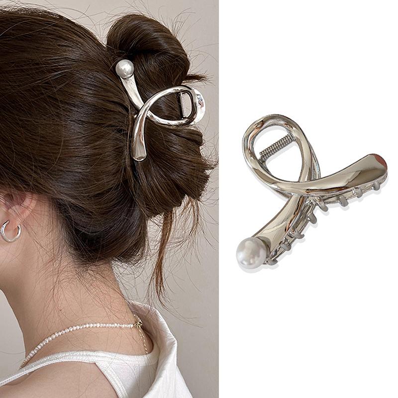 Metal Silver Simple Hair Clip Claw For Women Trendy Crab Catches Clamp Korea Headwear Accessories