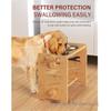 Adjustable Bamboo Wood Double Bowl Stand for Cats and Dogs - Elevate Pet Feeders for Neck Protection