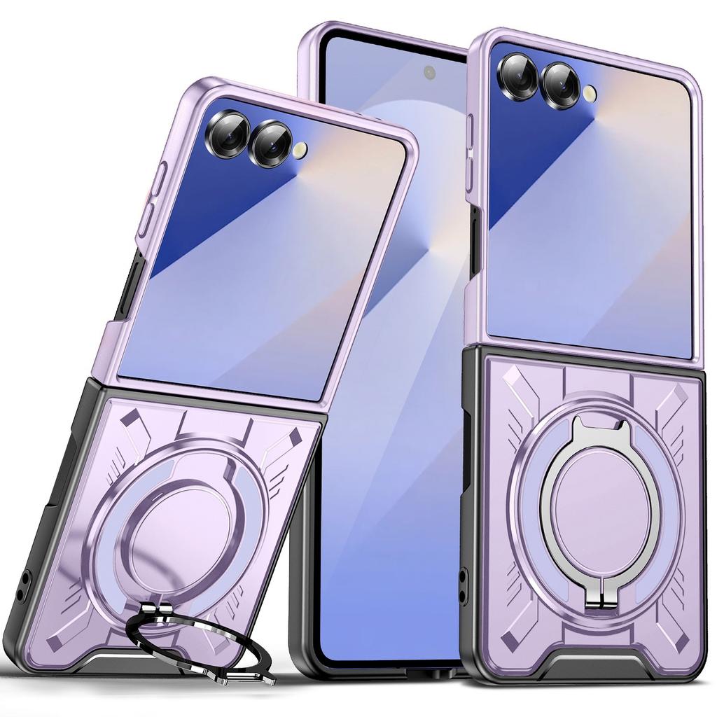 Case for Samsung Z FLIP 7 6 360 Degree Rotating Ring Holder Protective Case Magnetic Full Coverage Wireless Charging Kickstand