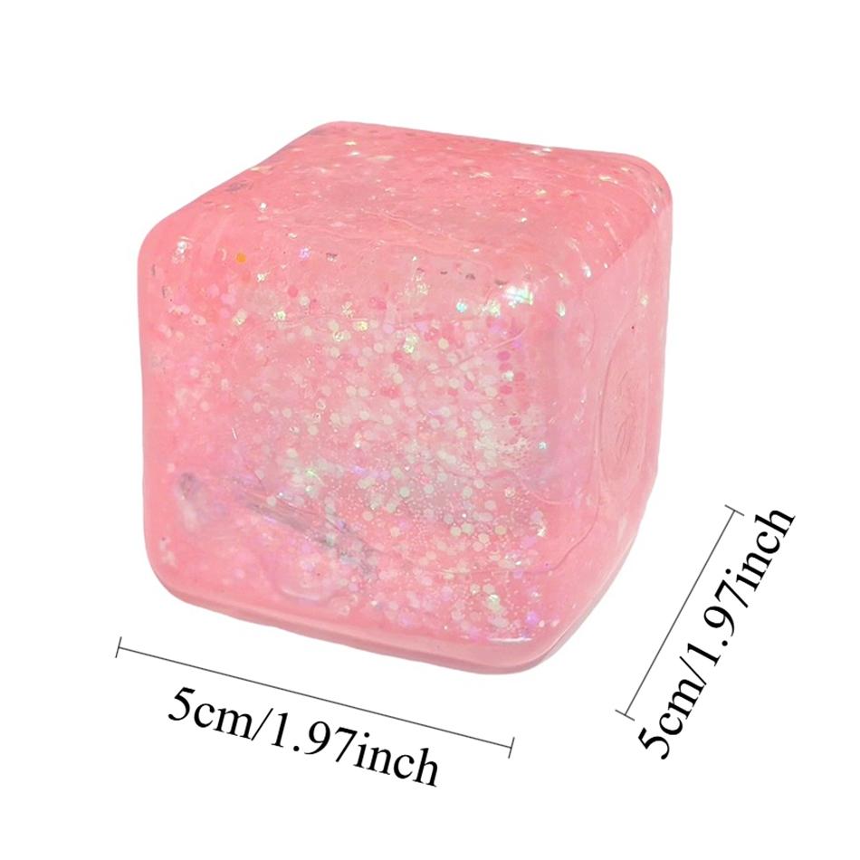 1pcs Maltose Cube Stress Squishy Toy Decompression Vent Ice Cube Anti Stress Slow Rebound Polar Light Colorful Squeeze TPR Toy