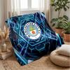 Couverture sur le thème de Manchester City Couverture douce en flanelle Couverture jetée pelucheuse Couverture douillette pour canapé et lit pour la décoration de la maison