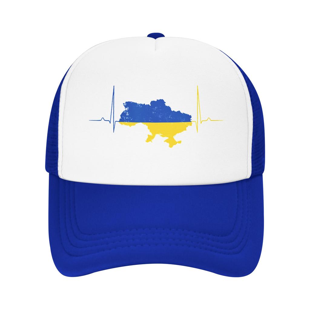 Ukraine Heart Ukrainian Heartbeat Mesh Baseball Cap Unisex Outdoor Trucker Hat Hat Adjustable Summer Trucker Hats