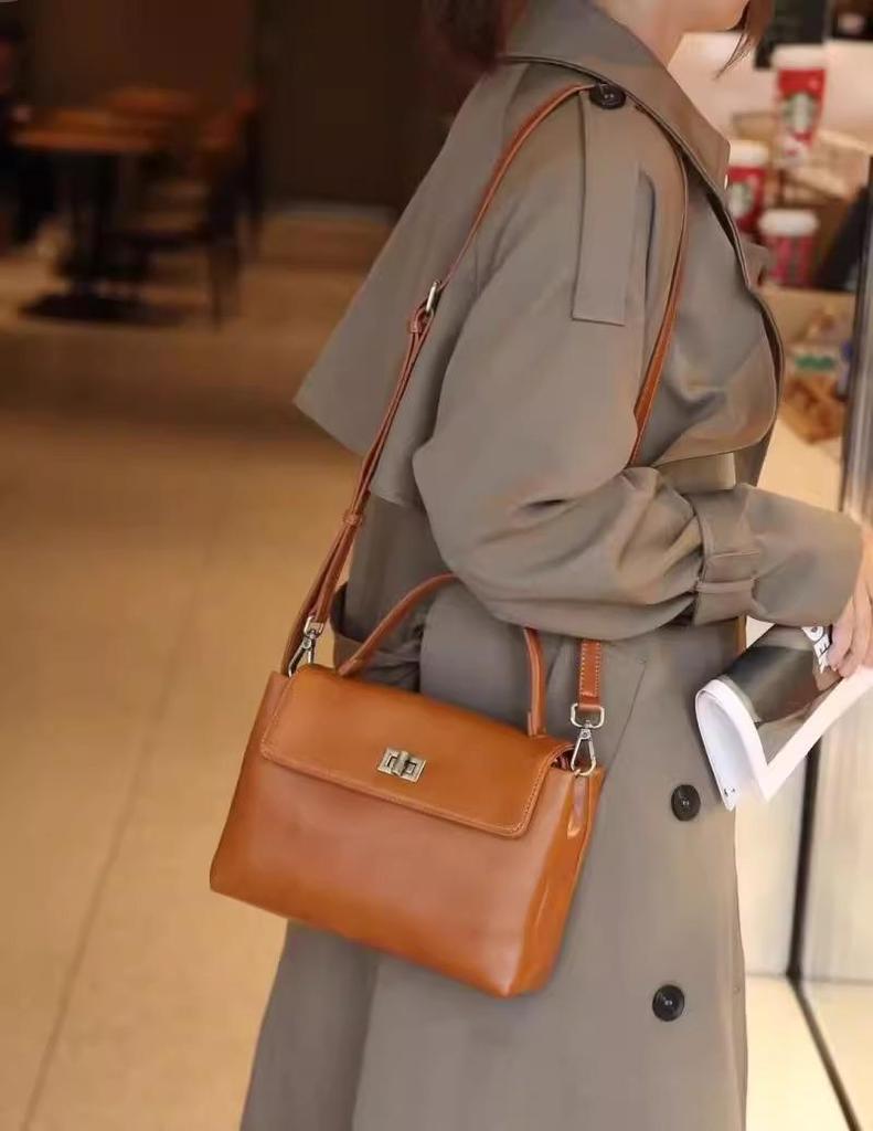 Frühling/Sommer 2025 Damen Handtasche aus Vollnarben-Rindsleder - Großes Fassungsvermögen, vielseitig & modisch.