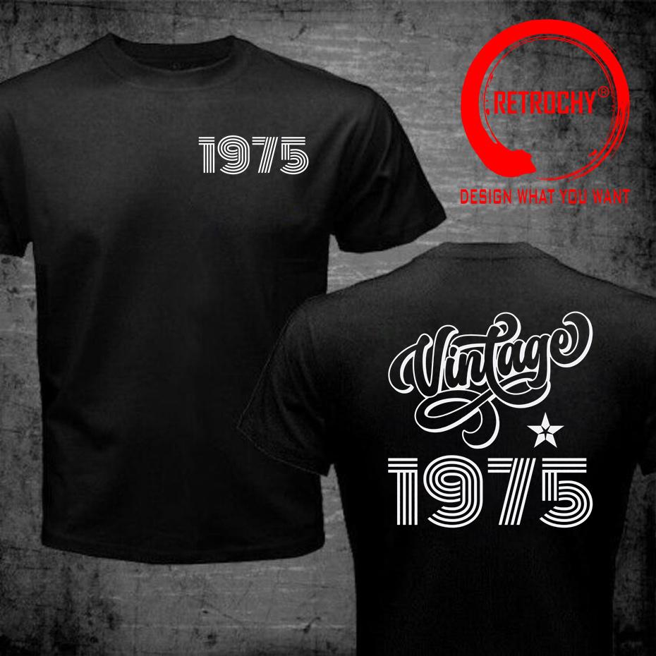 Vintage Classic 1975 T Shirt Unisex Father Day Dad Birthday Gift Tshirt Cotton Shortsleeved Printed Tshirt Stylish Fashion Tees