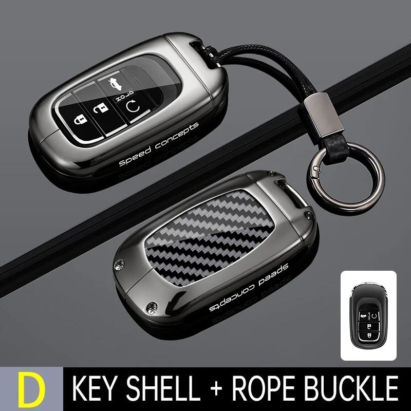 Zinc Alloy Carbon Fiber Car Key Case Cover For Honda Civic 11th Accord CR-V HR-V Pilot Vezel ZR-V -2025 Keychain Accessories
