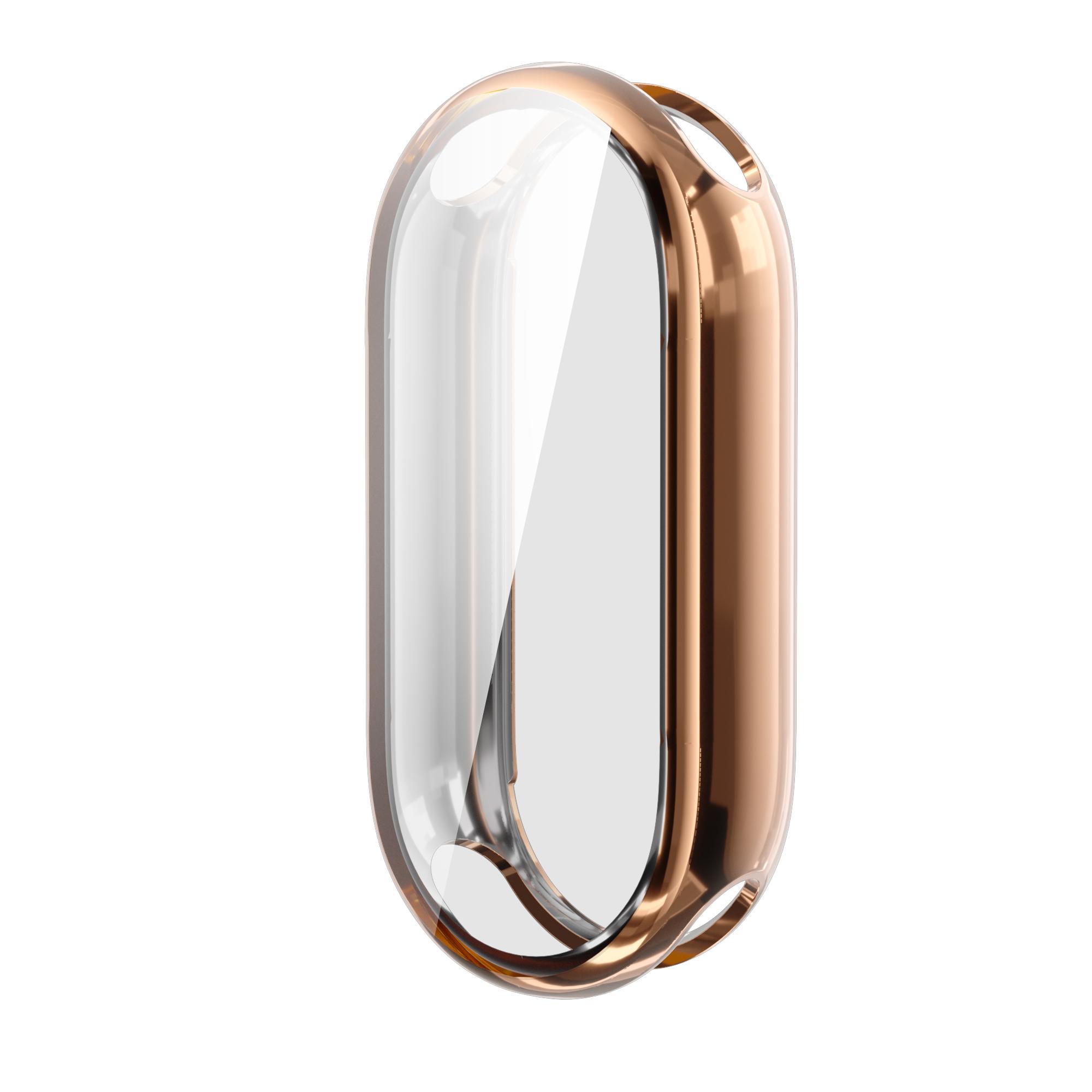 

TPU чохол для Xiaomi Mi Band 9 Захисна накладка Аксесуари ремінці М який бампер з усіх боків Захисне скло HD для Xiaomi Mi Band 9 NFC For Mi Band 9 рожевий колір золота