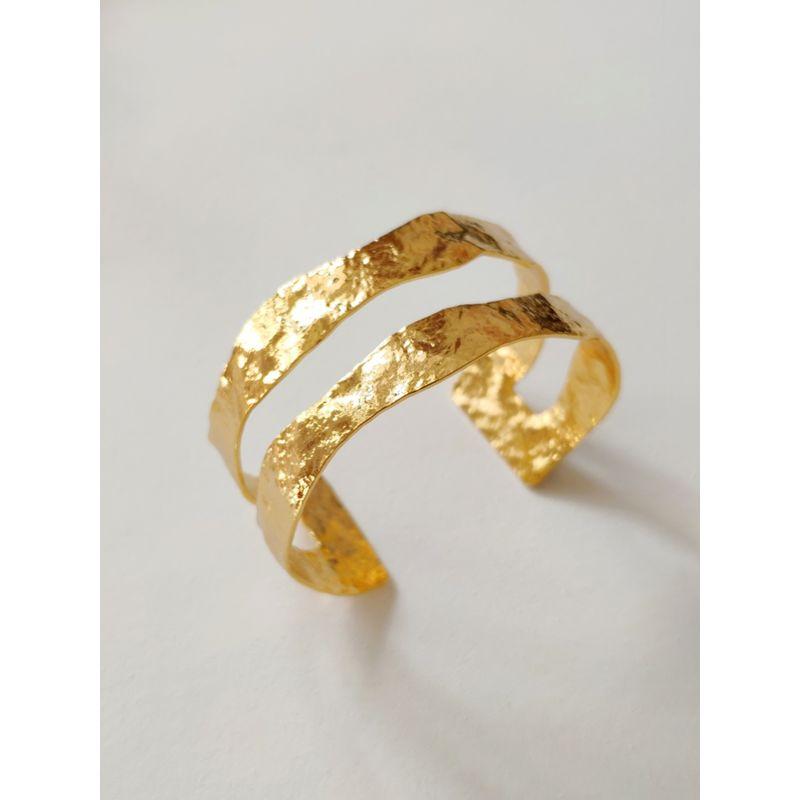 Niche Style Gold-Plated Exaggerated Texture Bracelet Women s Opening Gold