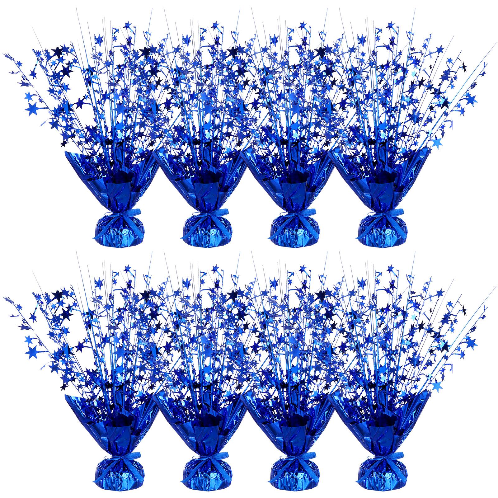 6 шт. Синяя Звезда Фольгированный Спрей Центральный Элемент Декор Стола Металлический Фольгированный Спрей Центральный Элемент Металлический Пластиковый Центральный Элемент Синяя Звезда