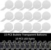 10-Pack Glowing Balloons with Helium Bobo Ball, 20-Inch LED Colorful Warm Transparent Light-up Bobo Ball Set