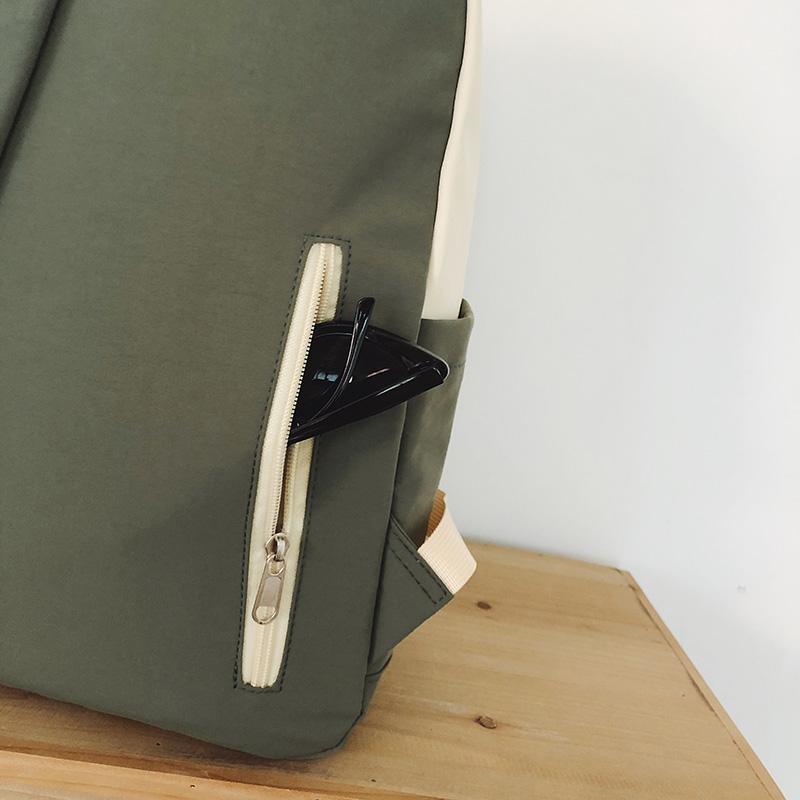 Large Capacity Nylon Women's Backpack Color Contrast Travel Backpack Student Lightweight Schoolbag