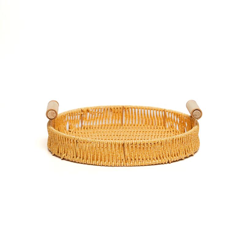 Hand-Woven Imitation Rattan Desktop Storage Basket Set