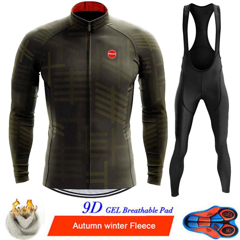 Phtxolue 2022 Winter Thermal Fleece Cycling Jerseys Set MTB Bike Clothes Maillot Ropa Ciclismo Invierno Bicycle Cycling Clothing