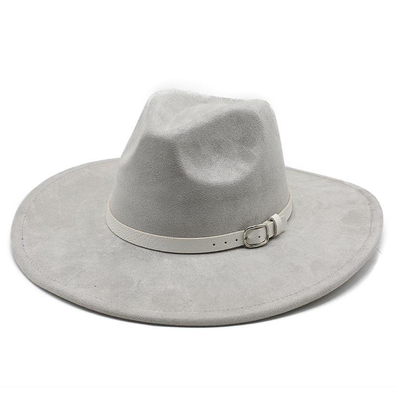 Big Edge Jazz Top Hat Women'S 9Cm Brim Suede Peach Heart Top Fringed Hat