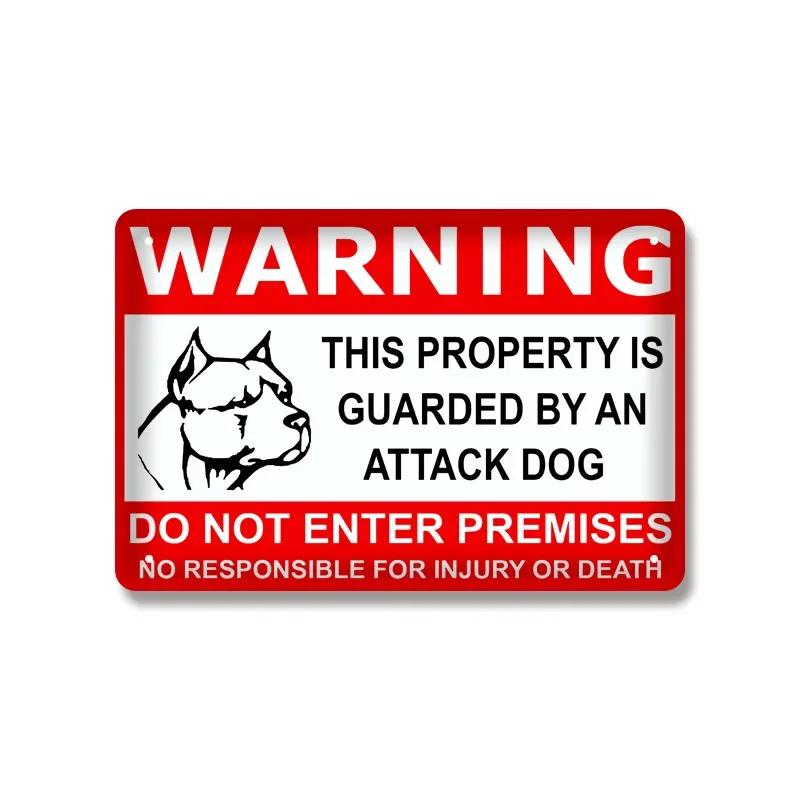 Vintage Warning Dog Metal Tin Sign for American Creative Sheet Painting Animal Wall Decoration Made of Old Iron Signs 8x12 inch