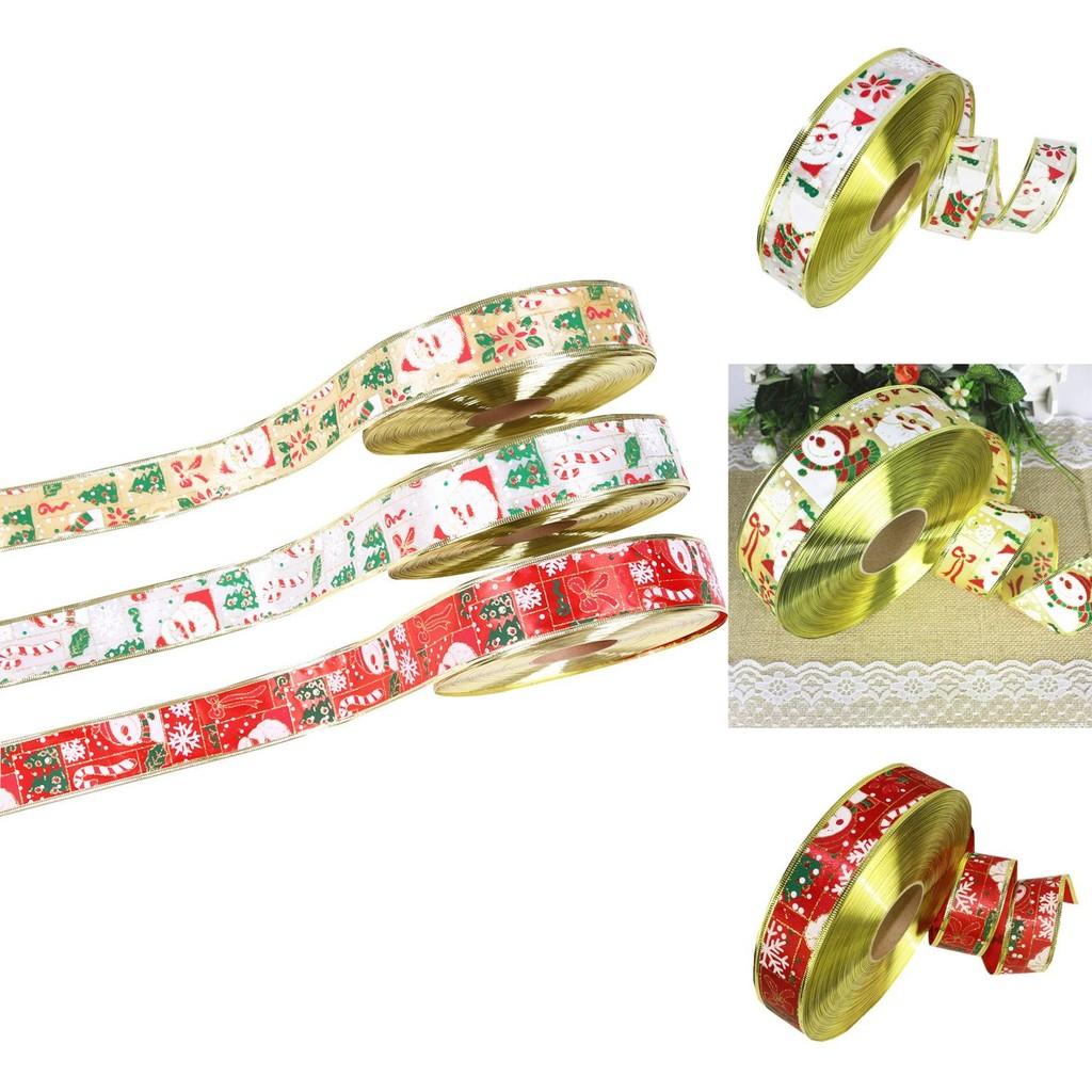 Festive 10 Meter Christmas Santa Snowman Decorative Ribbon For Holiday Gift Wrapping