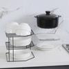 Portable Iron Seasoning Corner Shelving Black/White Non Punching Sundries Organizer Rack Removable Sink Storage Rack Table