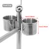Stainless Steel Bird Standing Frame Parrots Training Rod Supplies with Two Food Bowl