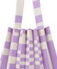 Pleatsmama Tote Bag Grid Purple