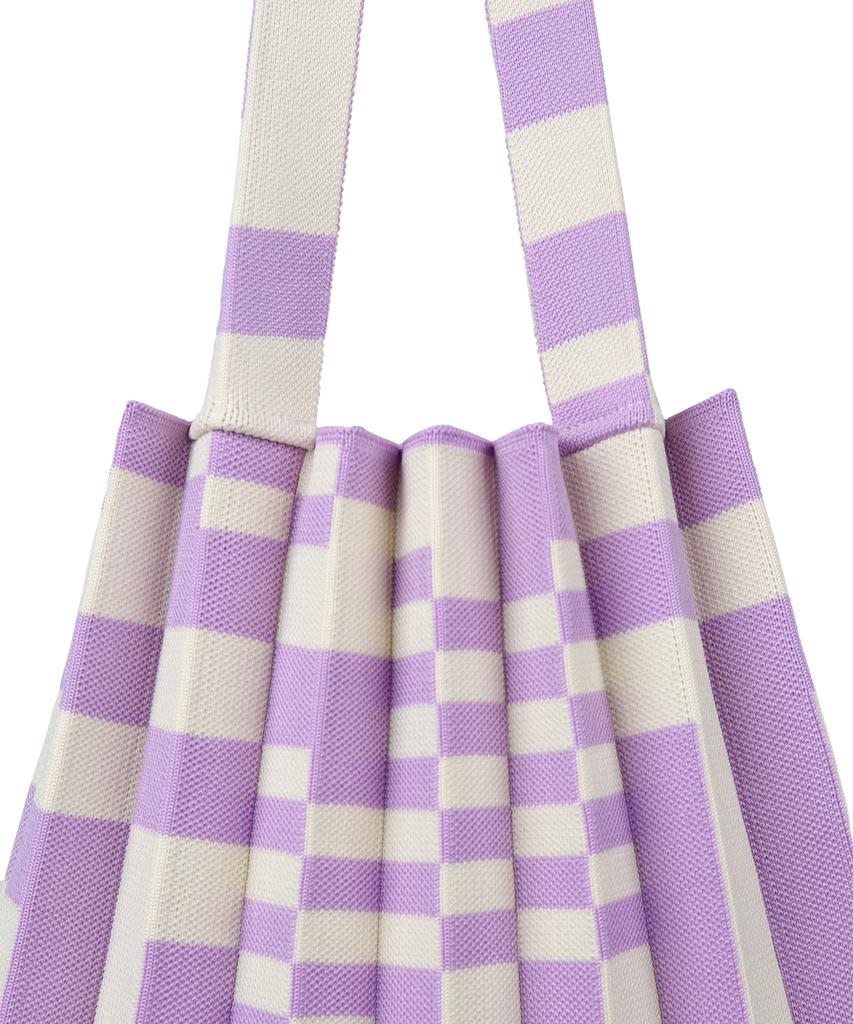 Pleatsmama Tote Bag Grid Purple