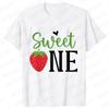Sweet One Strawberry Birthday Party T-shirt Casual Top T Shirt Family Matching Girls 1st Birthday Graphic Adult Kids Tee T-Shirt